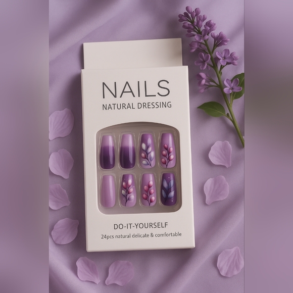 Accessories - Purple Floral DIY Nail Set